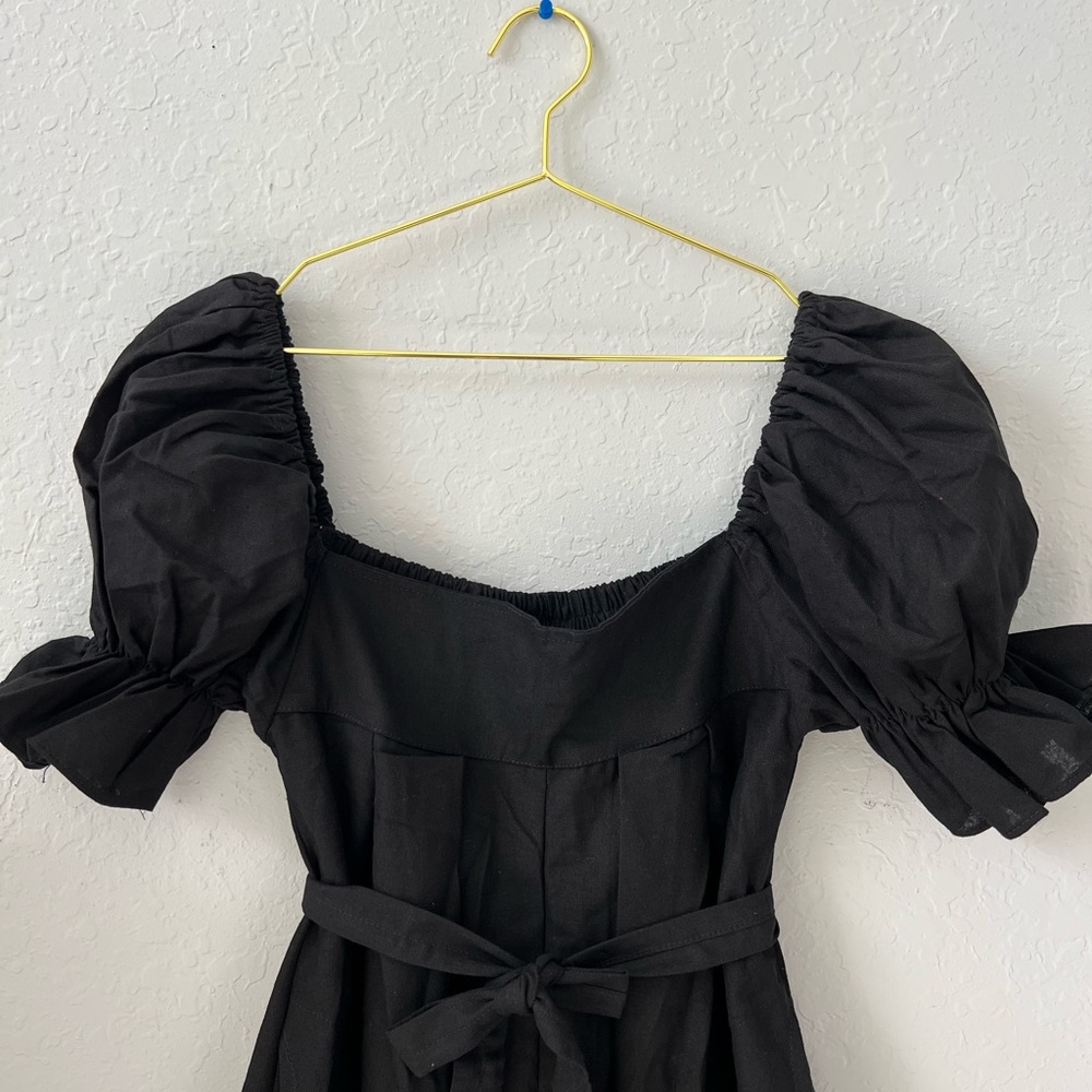 JUMPSUIT WIDE LEG WITH SIDE POCKET AND PUFF SLEEVE